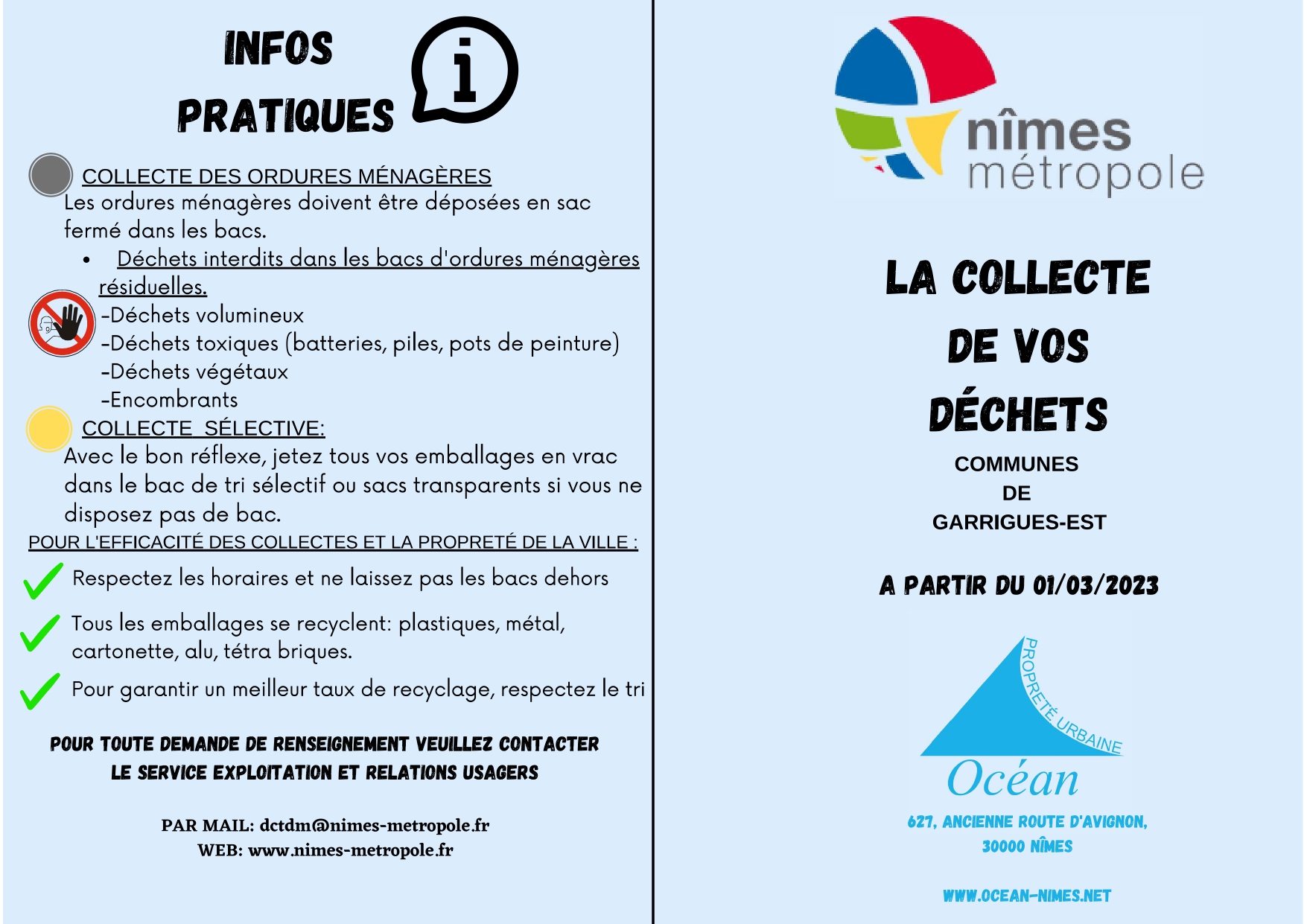 flyer Garrigues Est collecte déchets à compter du 01 03 2023 page 0001
